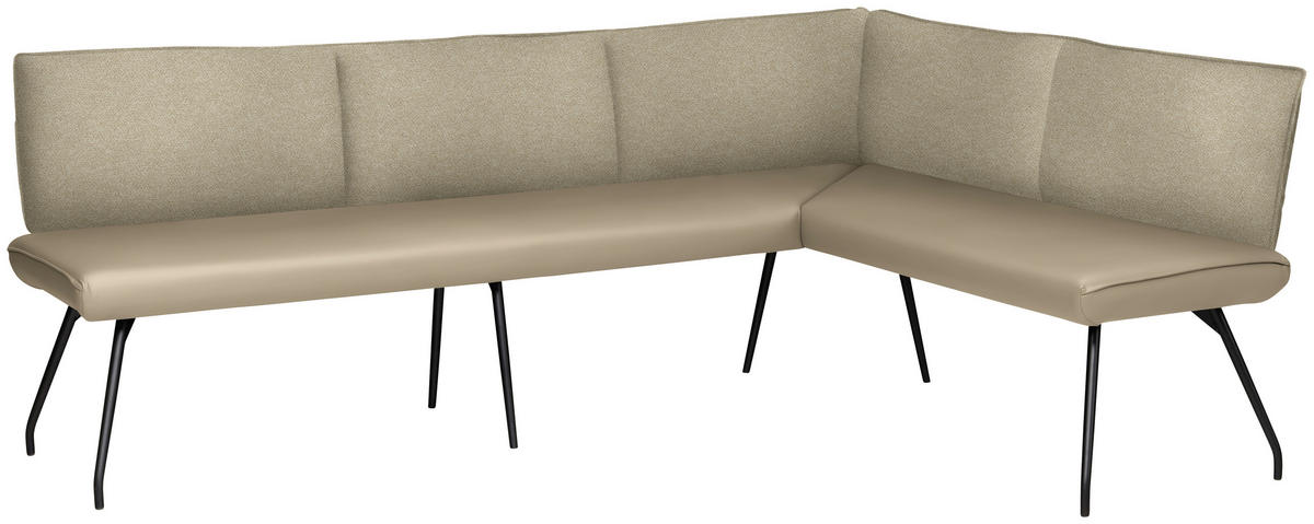 ECKBANK 225/165 cm  in Beige  - Beige/Schwarz, Design, Textil/Metall (225/165cm) - Moderano