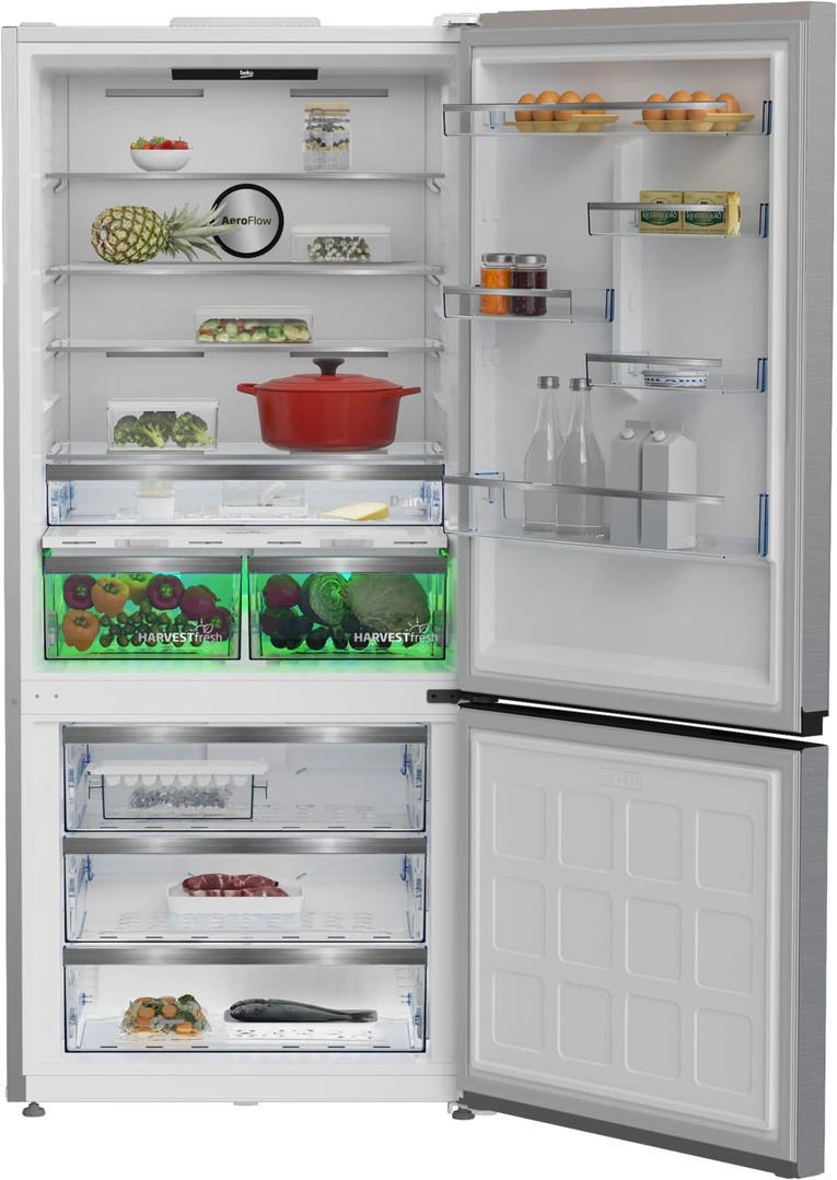 KÜHL-GEFRIER-KOMBINATION B5RCNE615ZXP  - Edelstahlfarben, Basics, Metall (83,2/193/76,2cm) - Beko