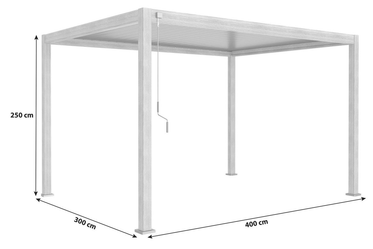 PERGOLA velikost: 400/250/300 cm - hnedá/antracitová, Modern, kov (400/250/300cm) - Gardenson