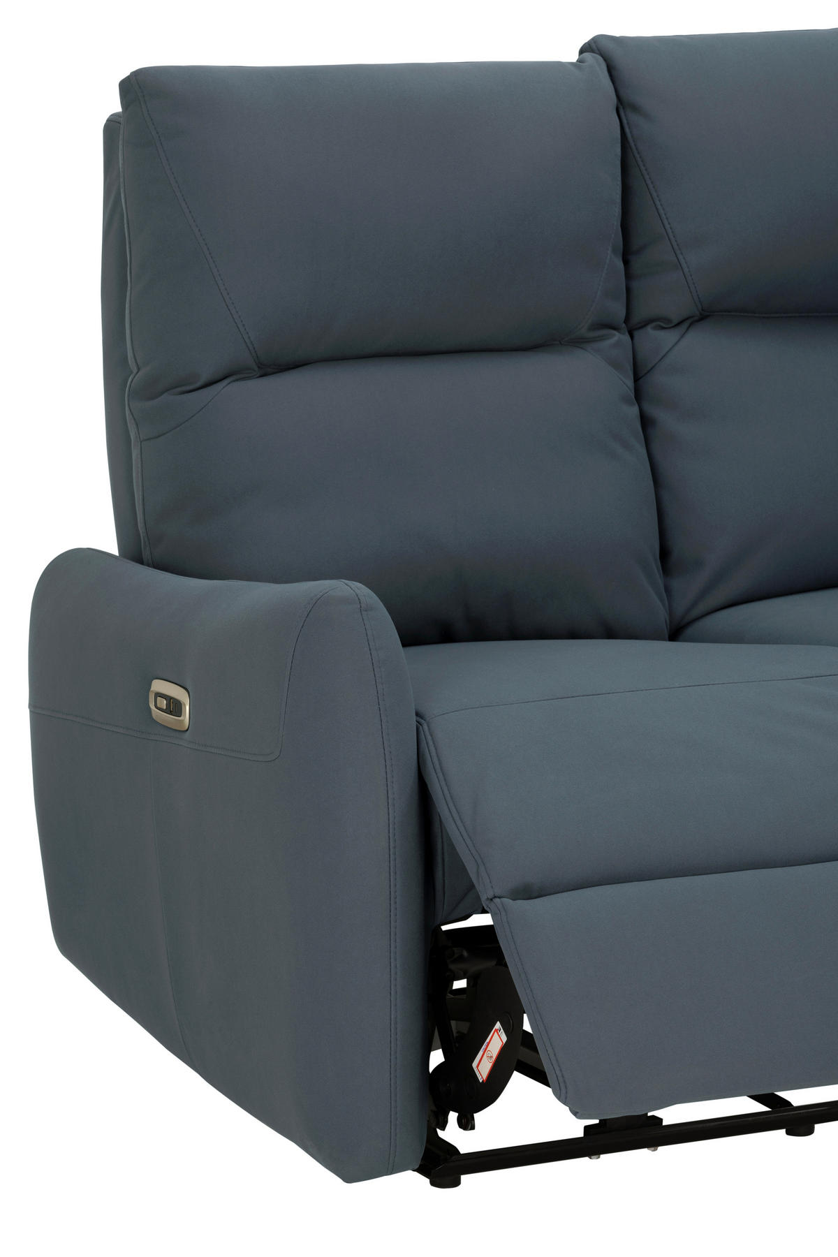 SITZGARNITUR Mikrofaser Dunkelblau  - Schwarz/Dunkelblau, KONVENTIONELL, Textil/Metall - Livetastic