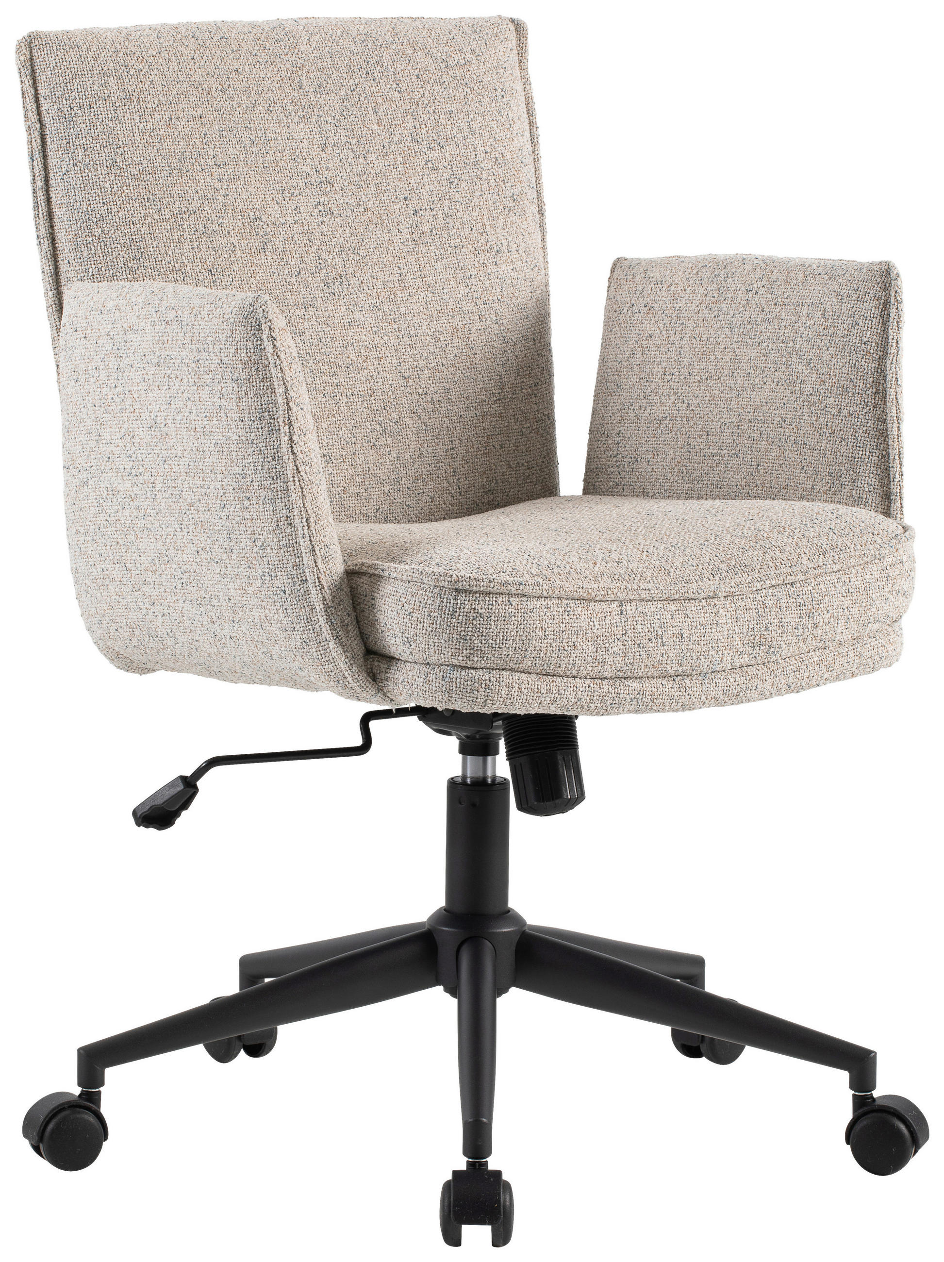 DREHSTUHL Webstoff Creme, Schwarz  - Creme/Schwarz, Design, Kunststoff/Textil (63/88/95,5/65,5cm) - Venda