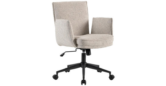 DREHSTUHL  in Webstoff Creme, Schwarz  - Creme/Schwarz, Design, Kunststoff/Textil (63/88/95,5/65,5cm) - Venda