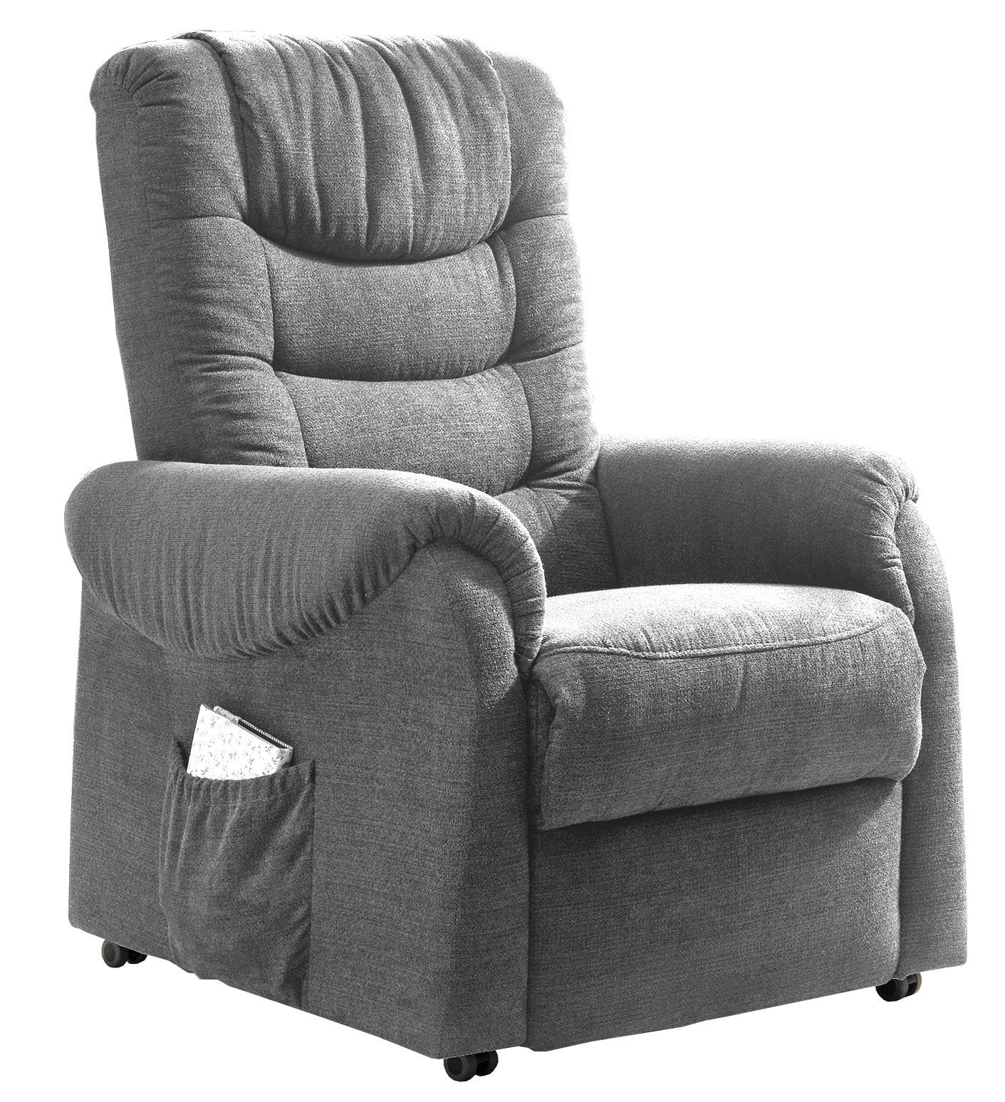 Fernsehsessel Nino Dunkelgrau B: 76 cm