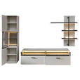 WOHNWAND 3-teilig  in Anthrazit, Hellgrau, Sahara  285/204/45 cm  - Anthrazit/Hellgrau, Design, Glas/Holzwerkstoff (285/204/45cm) - Novel