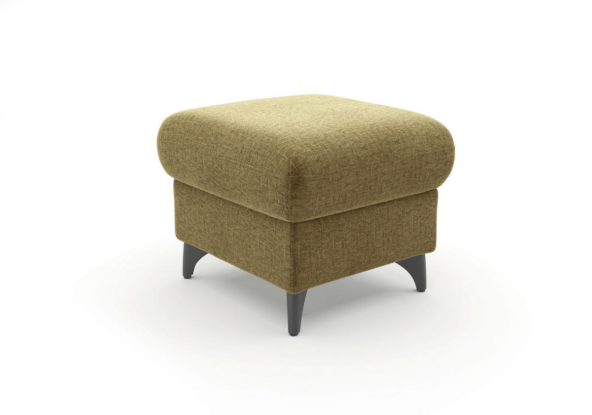 HOCKER GLENDALE E Flachgewebe Olivgrün  - Schwarz/Olivgrün, KONVENTIONELL, Textil/Metall (58/48/58cm) - Sit & More