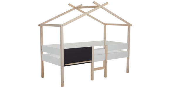 HAUSBETT 90/200 cm  - Schwarz/Weiß, Design, Holz/Holzwerkstoff (90/200cm) - Xora