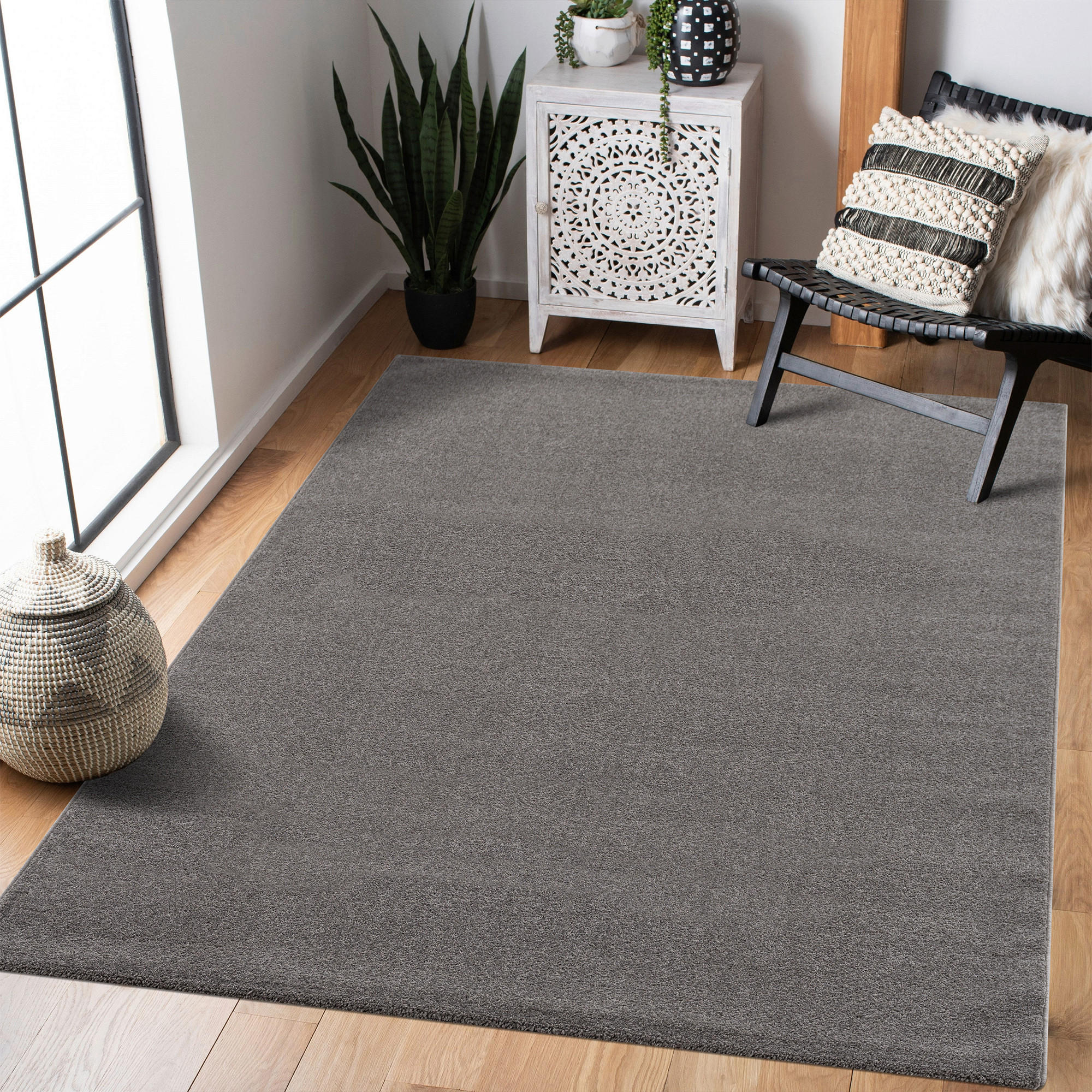 WEBTEPPICH 60/110 cm Uni Grau  - Grau, LIFESTYLE, Kunststoff/Textil (60/110cm)