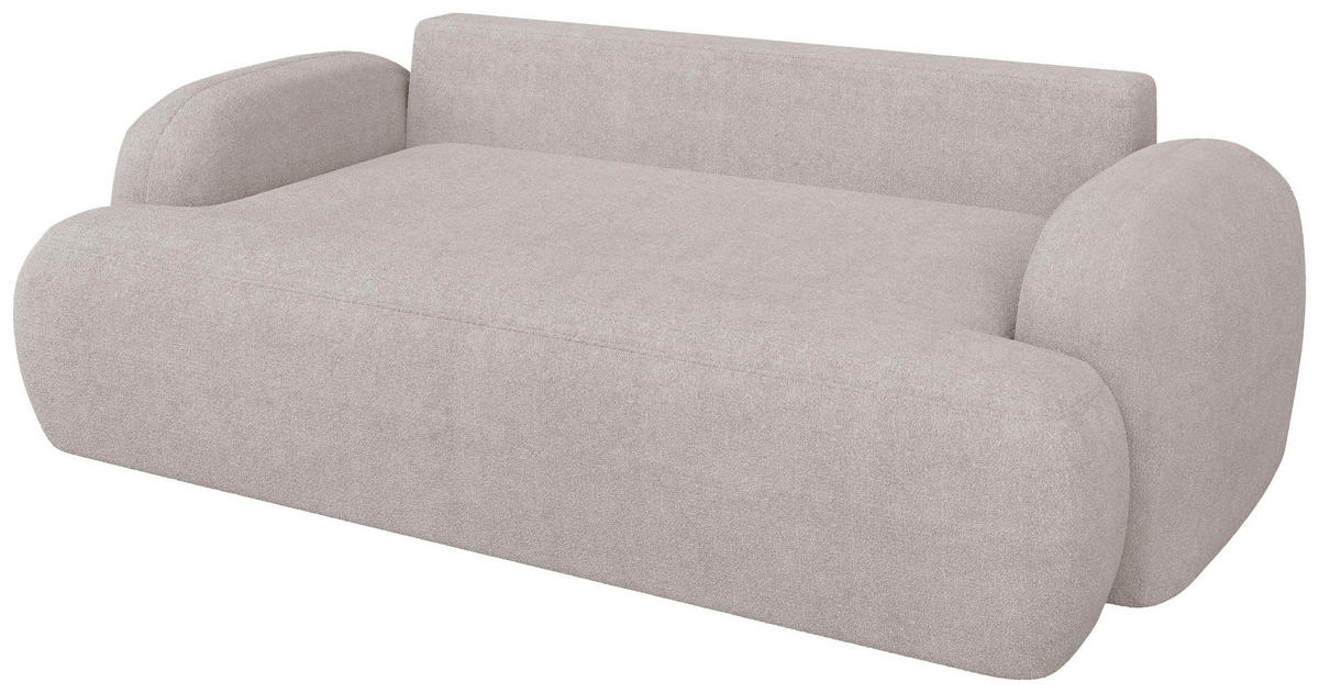 2-SITZER-SOFA Sevilla Plus Bouclé Beige  - Beige/Schwarz, Design, Kunststoff/Textil (210/92/110cm) - MID.YOU