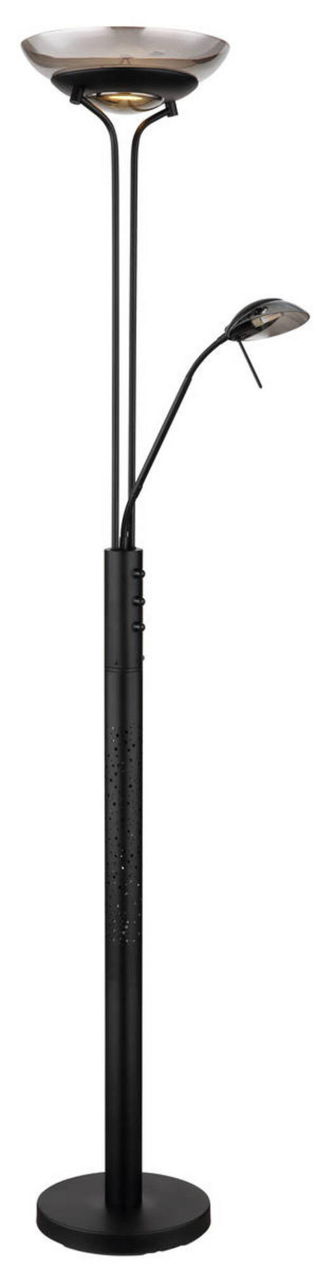 LED-STEHLEUCHTE - Schwarz, Design, Glas/Metall (40/180cm) - Globo