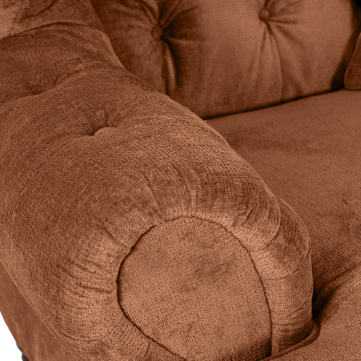 XXL-FÅTÖLJ i textil rostfärgad  - svart/rostfärgad, Design, trä/textil (127/106/149cm) - MID.YOU