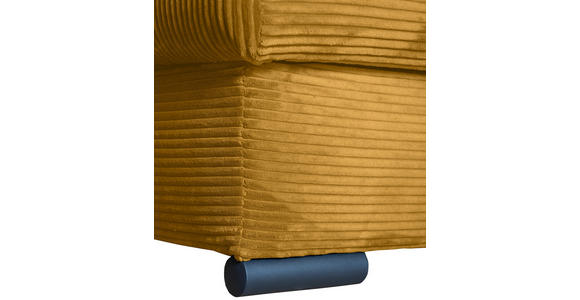 ECKSOFA in Cord Senfgelb  - Senfgelb/Schwarz, KONVENTIONELL, Textil/Metall (258/168cm) - Carryhome