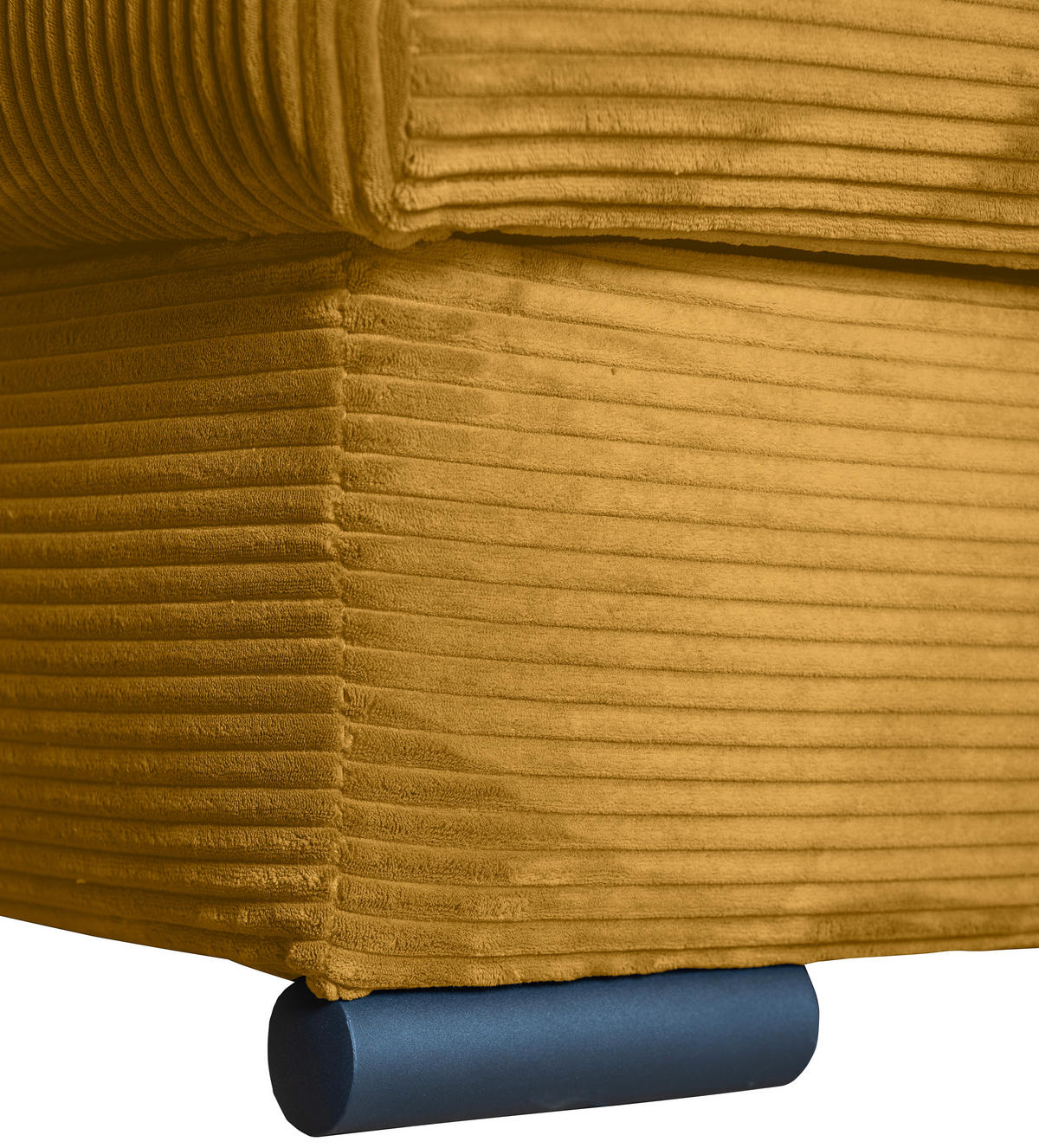 ECKSOFA in Cord Senfgelb  - Senfgelb/Schwarz, KONVENTIONELL, Textil/Metall (258/168cm) - Carryhome