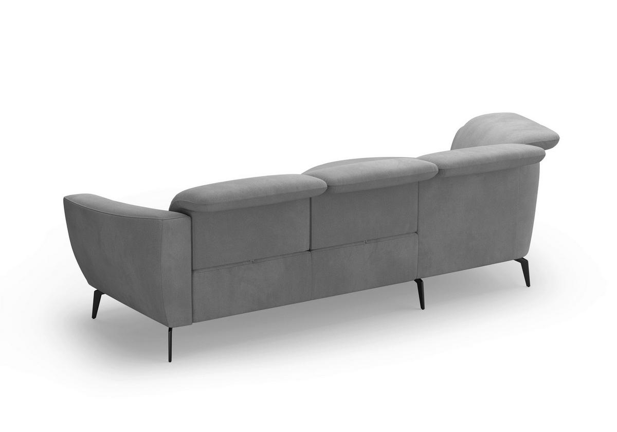 ECKSOFA in Flachgewebe Grau  199/309 cm  - Schwarz/Grau, KONVENTIONELL, Textil/Metall (199/309cm) - Sit & More