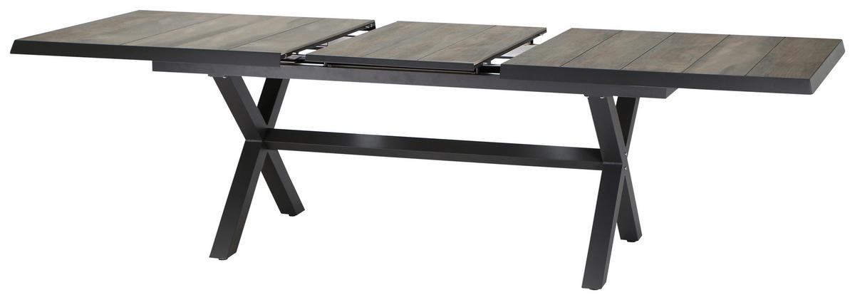 GARTENGARNITUR 5-teilig  - Anthrazit/Grau, Basics, Keramik/Kunststoff (100/109/200cm) - Siena Garden
