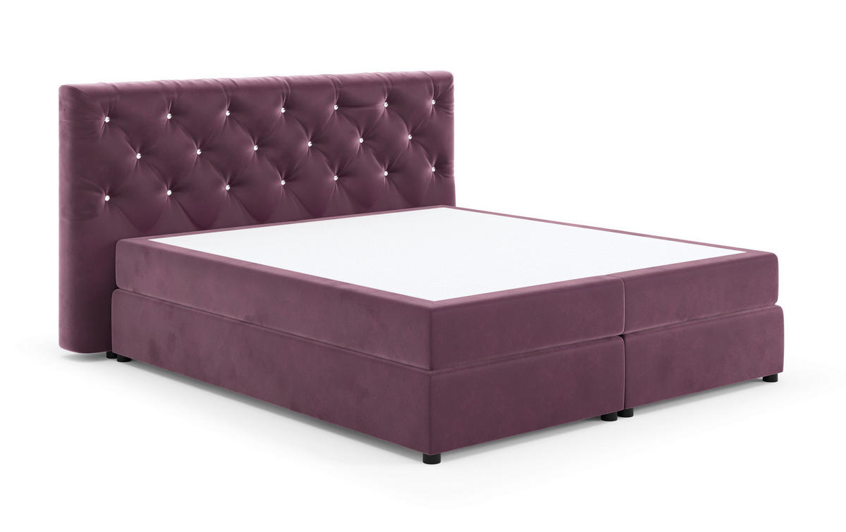 BOXSPRING KREVET 140/200 cm     ljubičasta  - ljubičasta/crna, tekstil/pločasti materijal (140/200cm) - MID.YOU