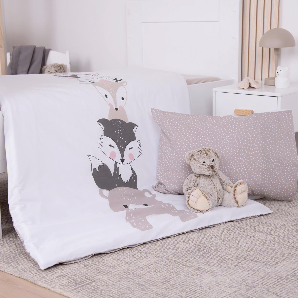 BABYBETTWÄSCHE Woodland Crew Renforcé 100/135 cm  - Beigebraun/Weiß, Basics, Textil (100/135cm) - baby best