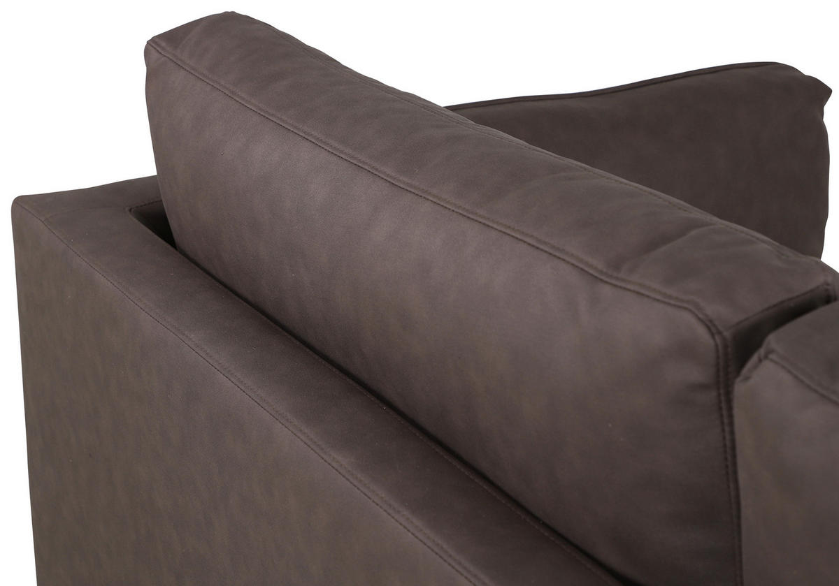 2-SITS SOFFA i metall, textil brun, svart  - brun/svart, Design, metall/textil (203/84/90cm) - Livetastic