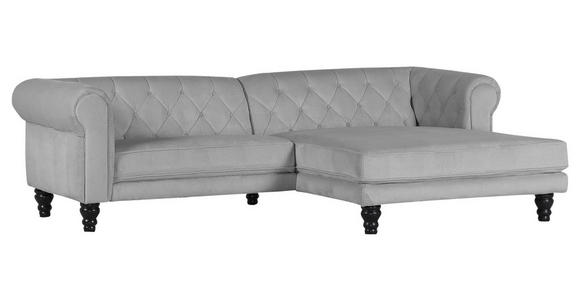 ECKSOFA Grau Plüsch  - Dunkelbraun/Grau, Design, Holz/Textil (260/160cm) - Carryhome