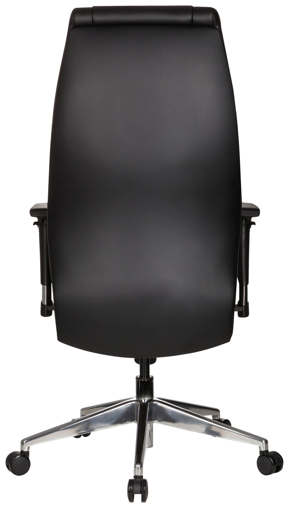 CHEFSESSEL Lederlook Schwarz  - Silberfarben/Schwarz, Basics, Kunststoff/Textil (65/133/65cm) - MID.YOU
