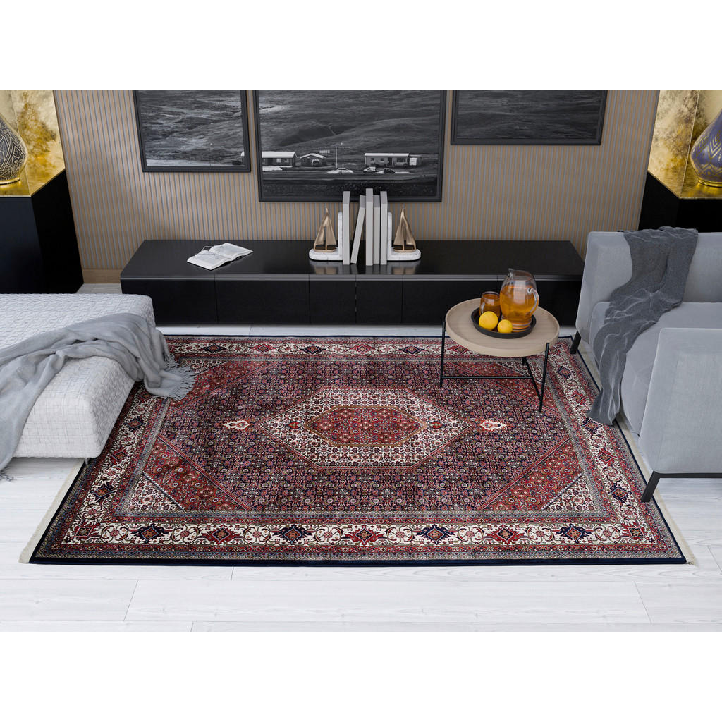 Thumbnail - Novel Webteppich Mithras Bidjar, Blau, Textil, orientalisch, rechteckig, 67x130 cm, Oeko-Tex® Standard 100, für Fußboden...