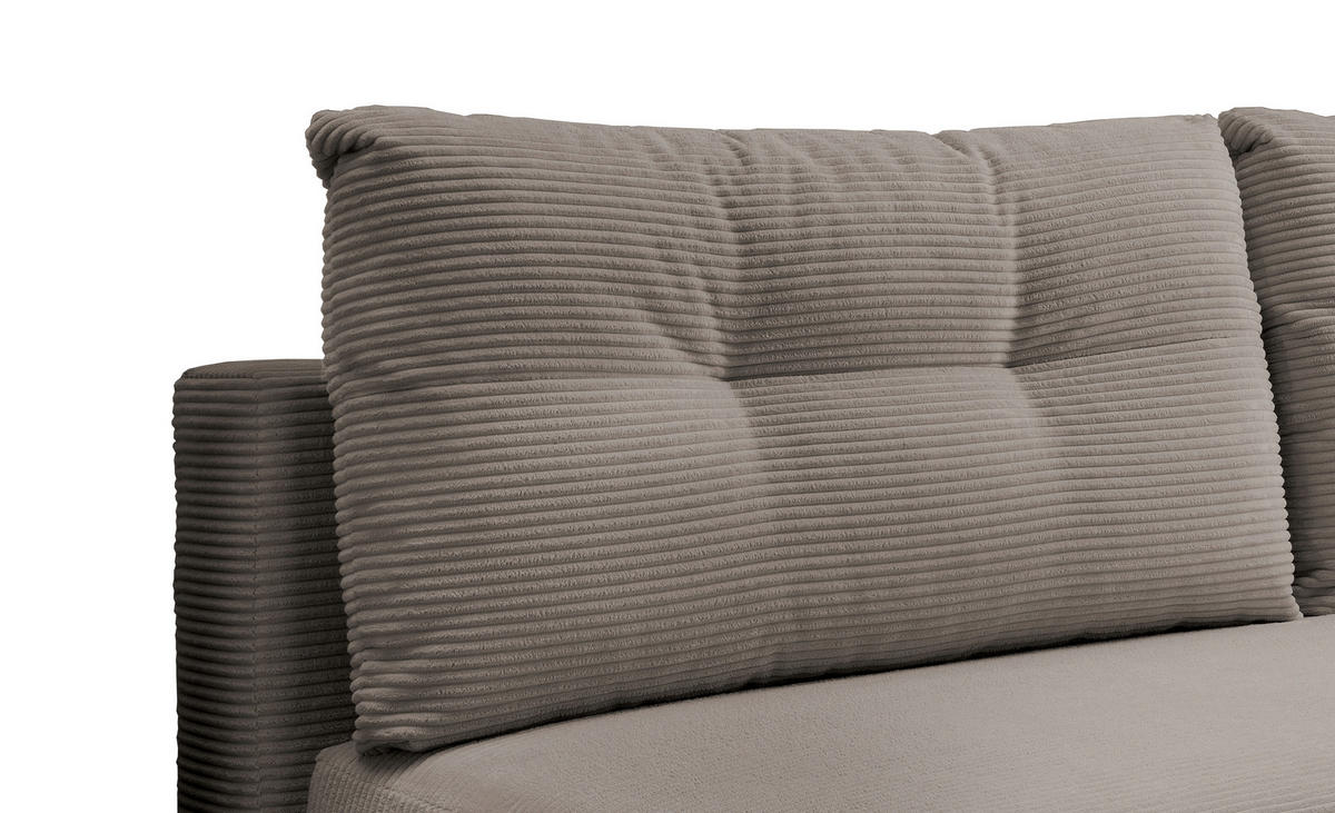 SCHLAFSOFA in Cord Graubraun  - Chromfarben/Graubraun, Modern, Textil/Metall (198/90/100cm) - Livetastic