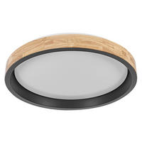 LED-DECKENLEUCHTE 51/8,5 cm  - Schwarz/Naturfarben, Natur, Holz/Kunststoff (51/8,5cm)