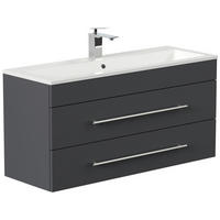 BADEZIMMER  in 100 cm  - Graphitfarben/Weiß, MODERN, Keramik/Holzwerkstoff (100cm) - MID.YOU