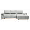 ECKSOFA in Struktur Grau  - Schwarz/Grau, Modern, Textil/Metall (262/168cm) - home24