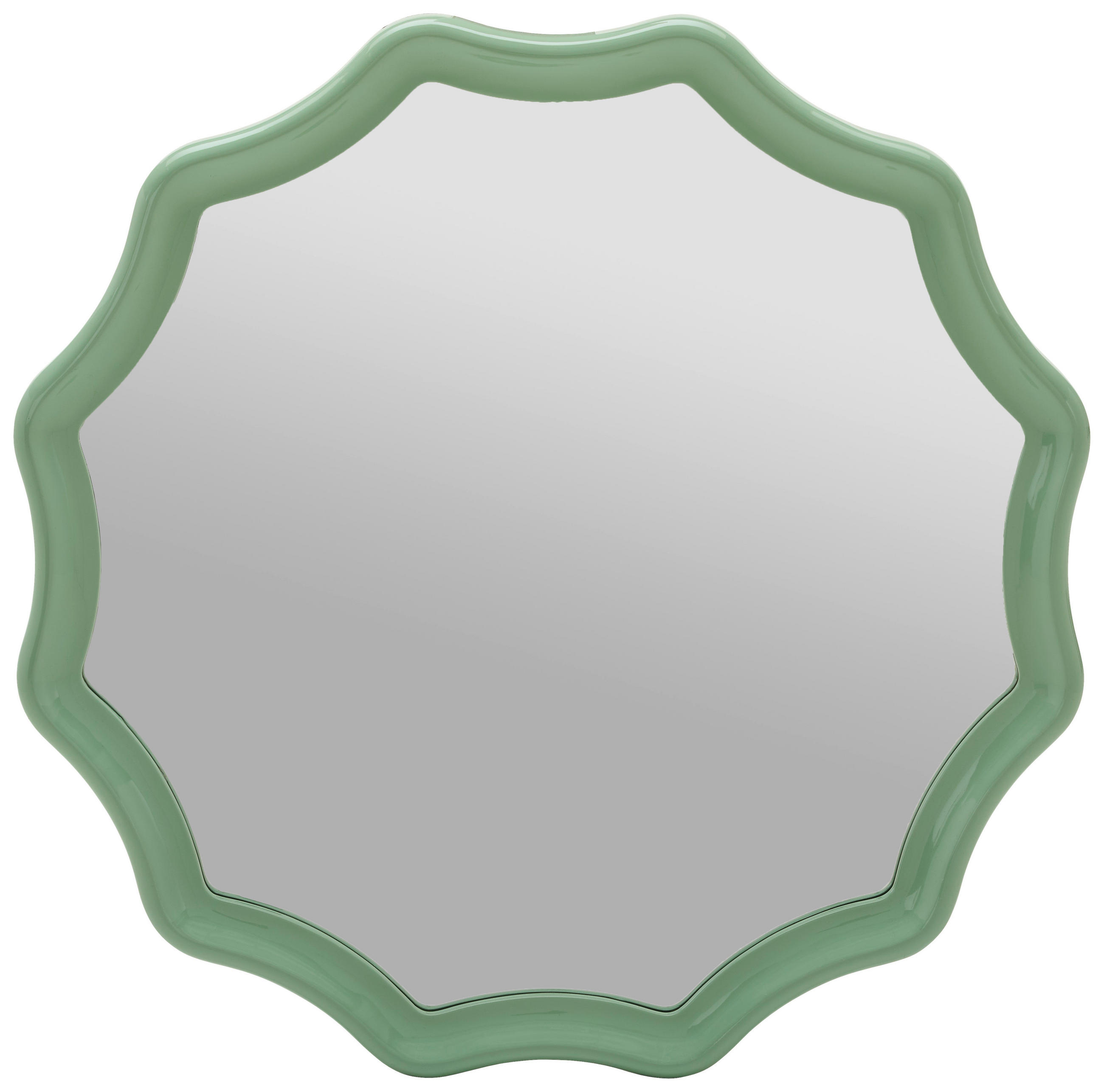 WANDSPIEGEL 100/100/4,5 cm    in wellenförmig  - Grün, Design, Glas/Holzwerkstoff (100/100/4,5cm) - Novel