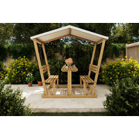 GARTENSET Webstoff Akaziemassiv  - Creme/Akaziefarben, MODERN, Holz/Textil (210/183/120cm) - Ambia Garden