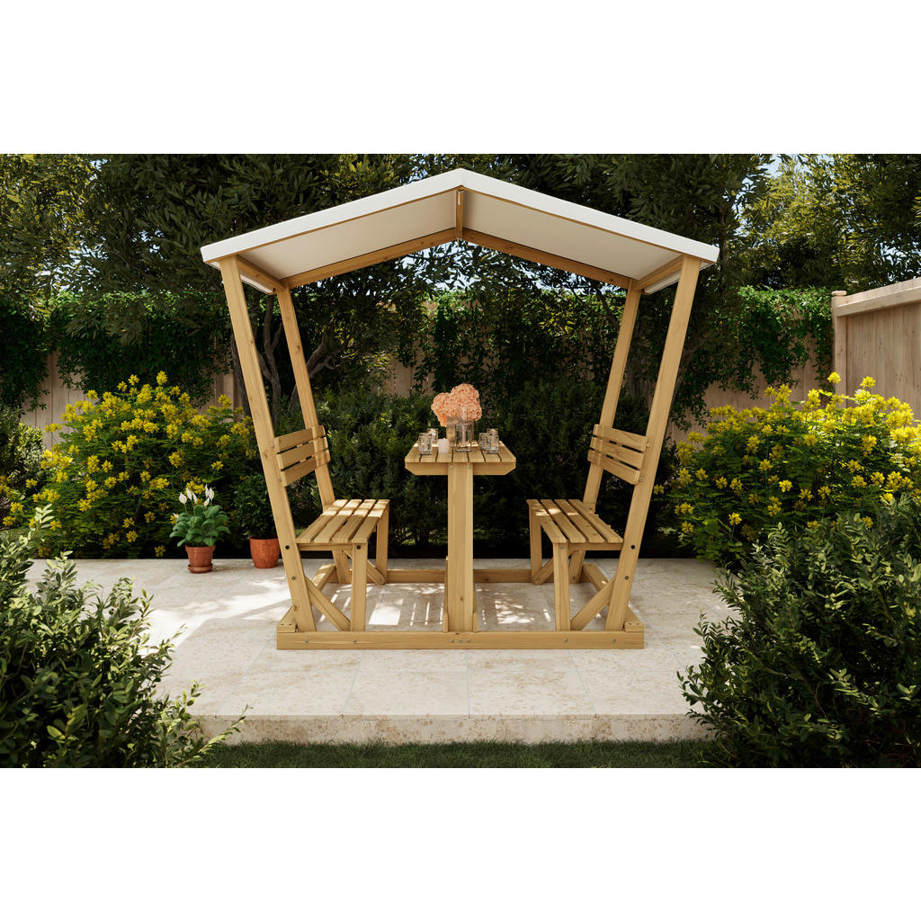 Ambia Garden SÚPRAVA ZÁHRADNÉHO NÁBYTKU 3-dielne, drevo, textil