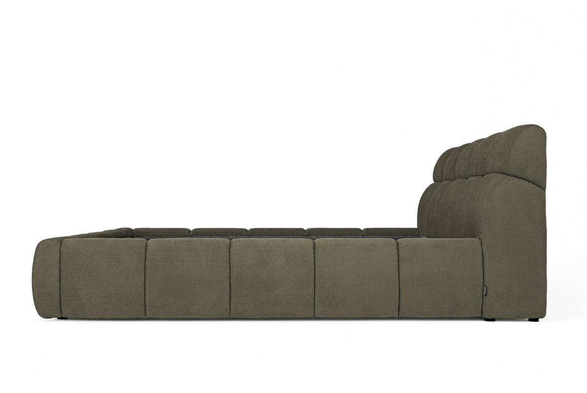 POLSTERBETT 180/200 cm  in Olivgrün  - Schwarz/Olivgrün, Design, Kunststoff/Textil (180/200cm) - Esposa