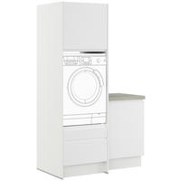 WASCHMASCHINENSCHRANK 123/206,2/58 cm Weiss  - Weiss, Basics, Holzwerkstoff (123/206,2/58cm) - Impuls