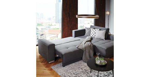 WOHNLANDSCHAFT in Textil Grau - Silberfarben/Grau, Design, Holz/Textil (195/293cm) - Cantus