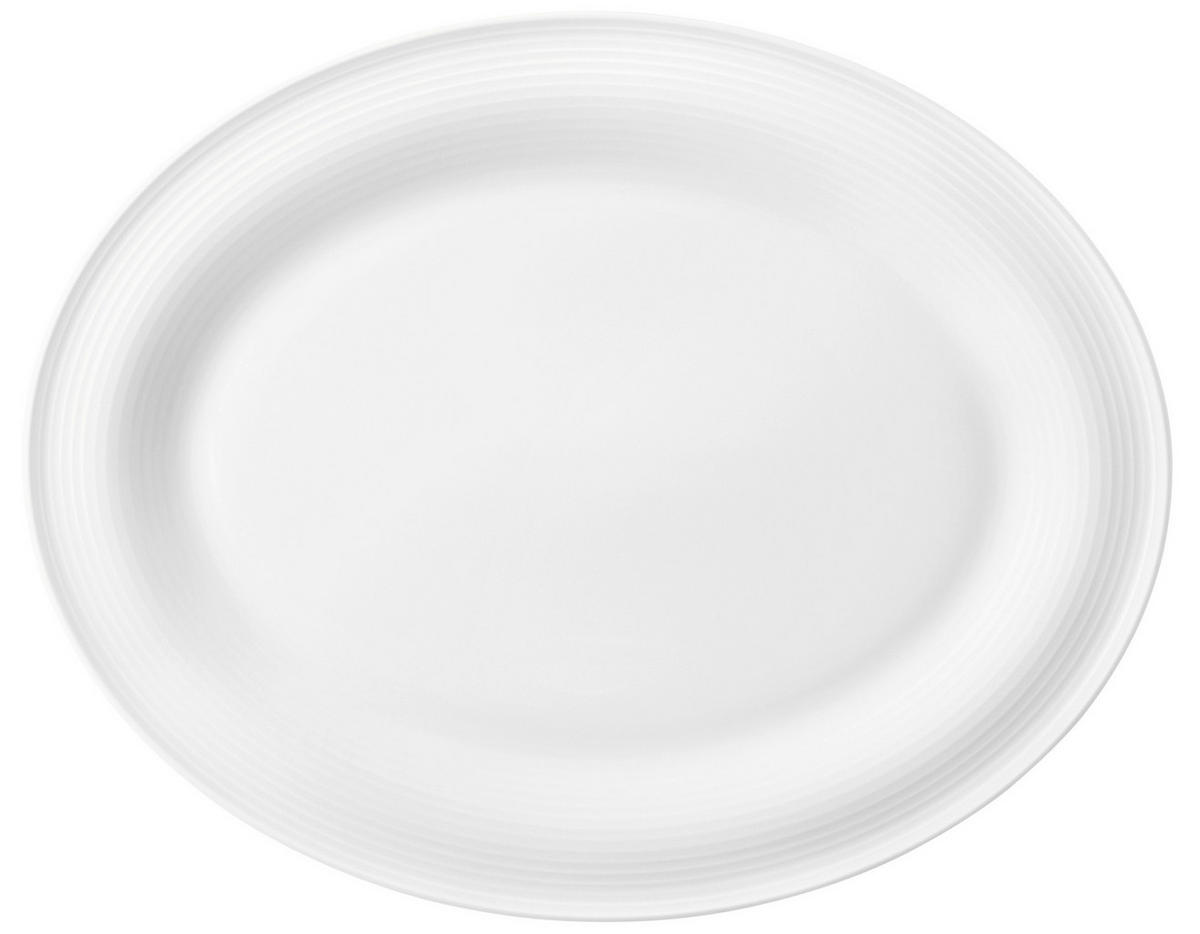 SERVÍROVACÍ PODNOS, keramika, 35,3/28/2,2 cm - bílá, Basics, keramika (35,3/28/2,2cm) - Seltmann Weiden