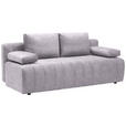 SCHLAFSOFA  in Flachgewebe Hellgrau  - Hellgrau/Schwarz, MODERN, Kunststoff/Textil (194/78-87/92cm) - Xora
