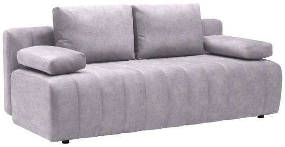 SCHLAFSOFA  in Flachgewebe Hellgrau  - Hellgrau/Schwarz, MODERN, Kunststoff/Textil (194/78-87/92cm) - Xora