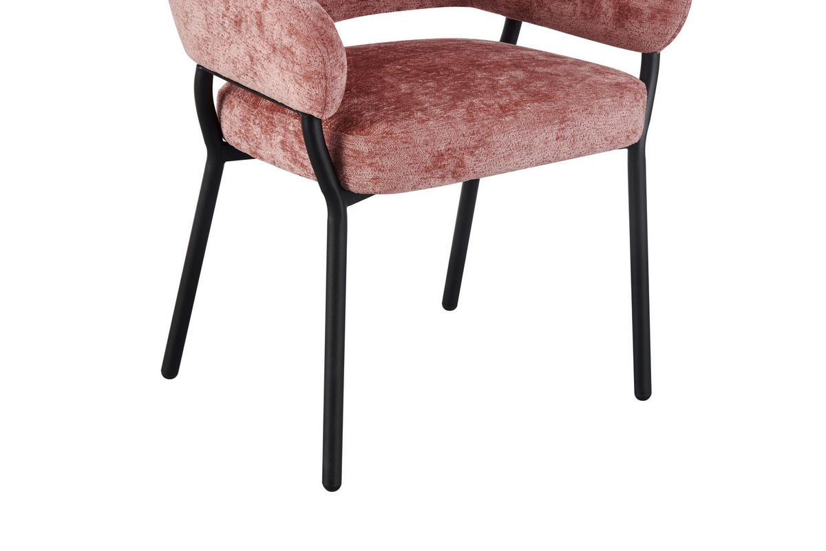 ARMLEHNSTUHL  in Eisen Mikrofaser  - Pink/Schwarz, KONVENTIONELL, Holz/Textil (60/80/62cm) - MID.YOU