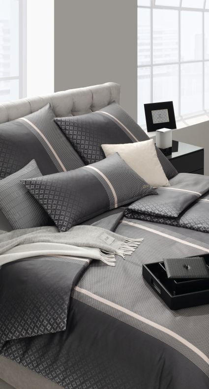 BETTWÄSCHE Makosatin 140/200 cm  - Anthrazit/Graphitfarben, Basics, Naturmaterialien/Textil (140/200cm) - Joop!