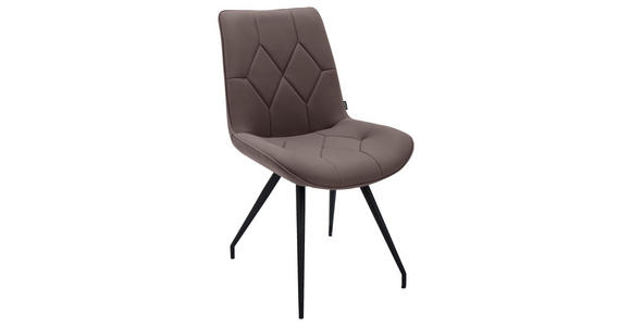 STUHL   Webstoff  - Dunkelbraun/Schwarz, Design, Textil/Metall (51/89/66cm) - Novel