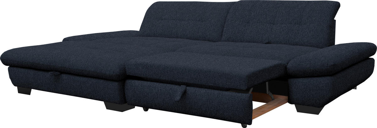 ECKSOFA in Mikrofaser Dunkelgrau  198/290 cm  - Dunkelgrau/Schwarz, Design, Textil/Metall (198/290cm) - Xora