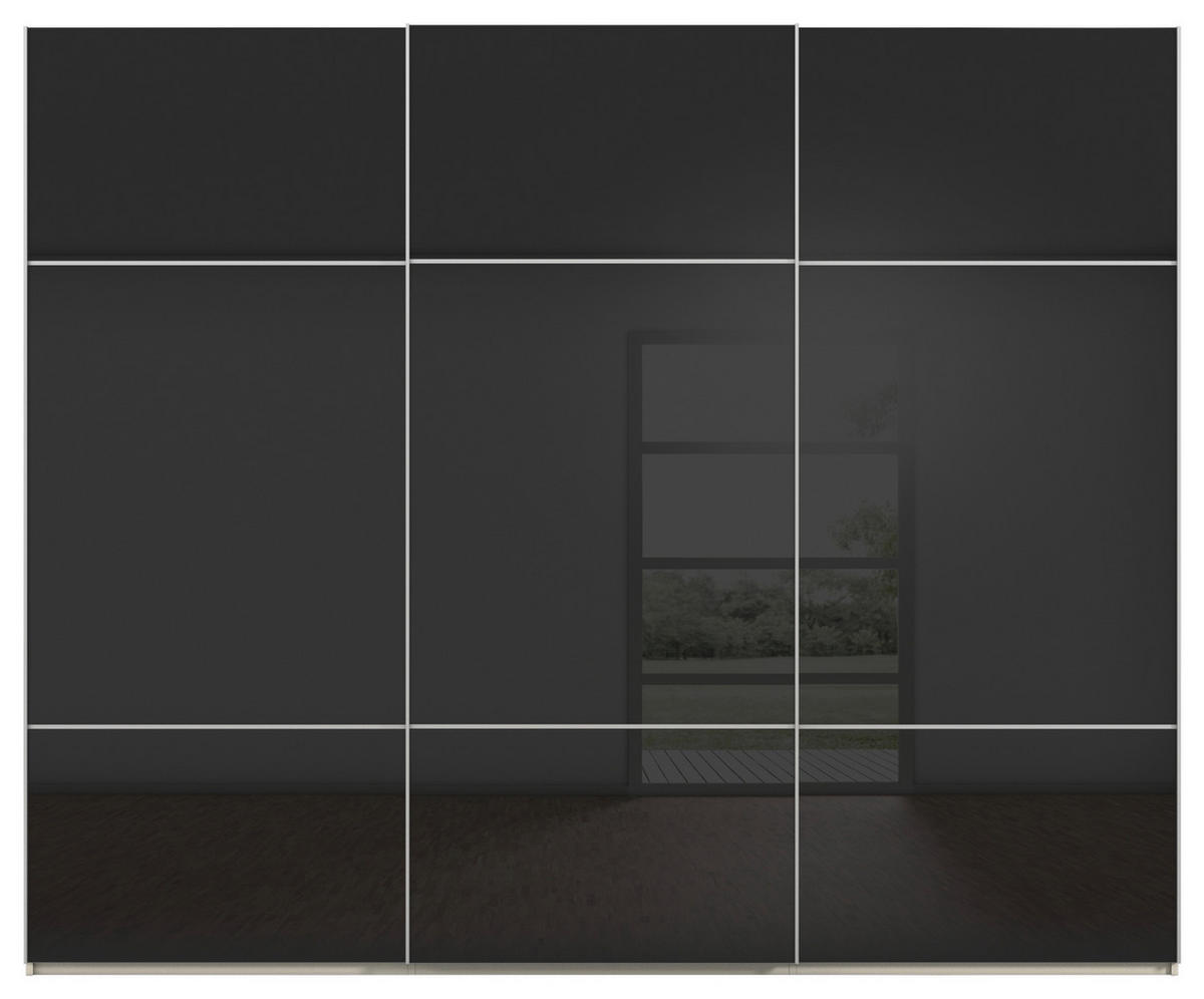 SCHWEBETÜRENSCHRANK 271/223/68 cm 3-türig Schwarz, Champagner  - Champagner/Alufarben, KONVENTIONELL, Glas/Holzwerkstoff (271/223/68cm) - Novel