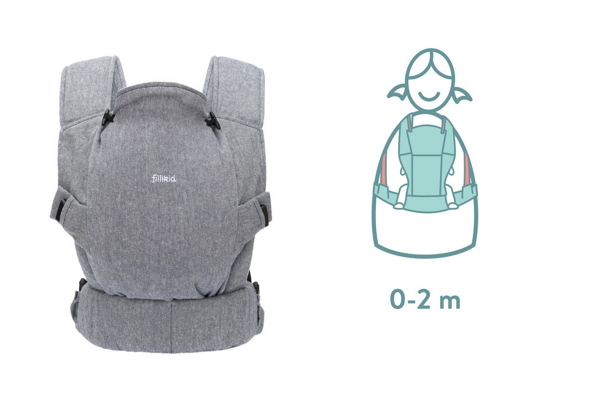 DĚTSKÉ NOSÍTKO - šedá, Basics, textil (37/34cm) - Fillikid