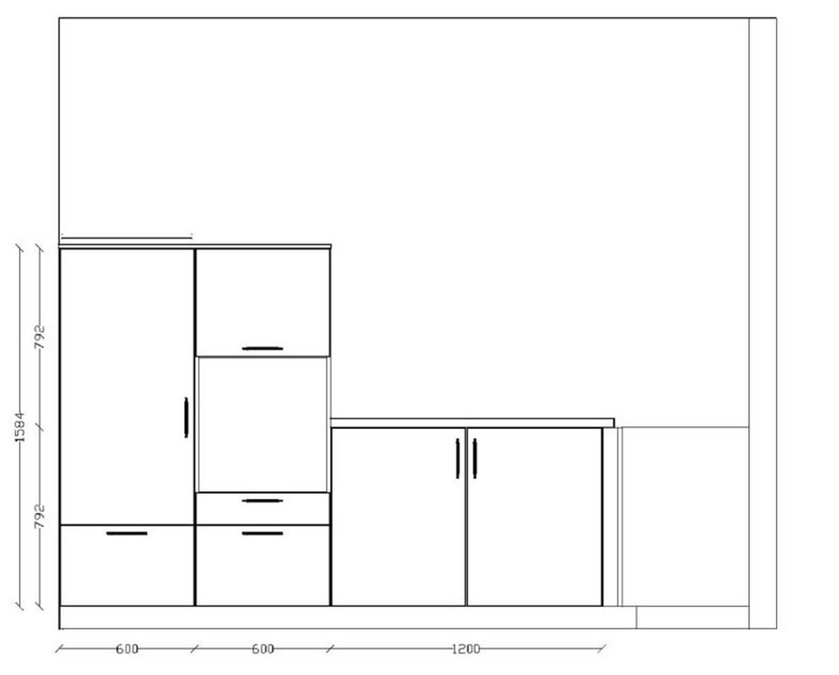 EINBAUKÜCHE 615  - Schwarz/Grau, Design, Holzwerkstoff/Metall (305/395cm) - Nobilia