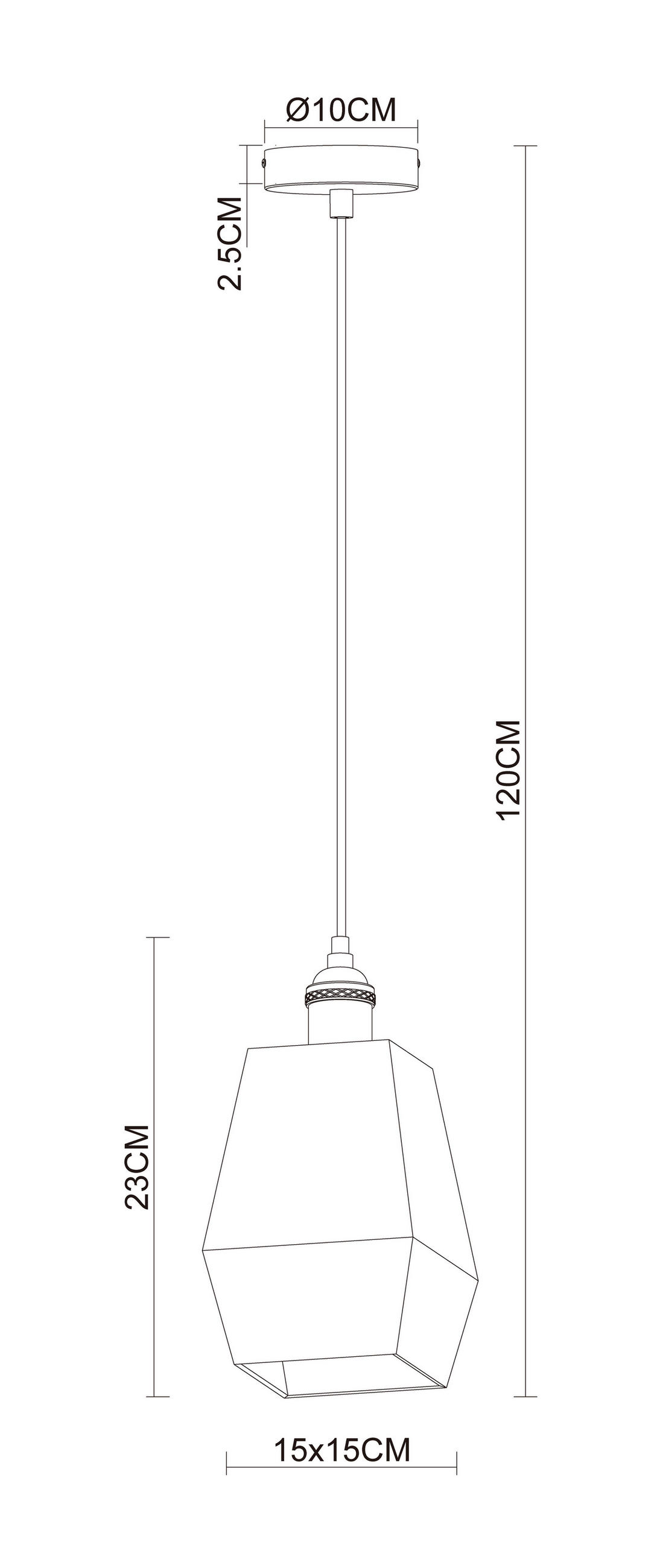 HÄNGELEUCHTE 15/15/120 cm   - Beige, Design, Stein/Metall (15/15/120cm) - Collet's Monde