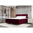 BOXSPRINGBETT 160/200 cm  in Weinrot  - Chromfarben/Weinrot, KONVENTIONELL, Textil/Metall (160/200cm) - Carryhome