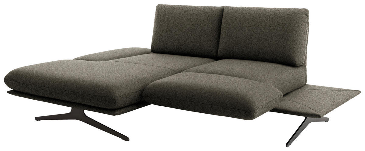 ECKSOFA  in Flachgewebe Braun  155/234 cm  - Schwarz/Braun, Design, Textil/Metall (155/234cm) - Dieter Knoll