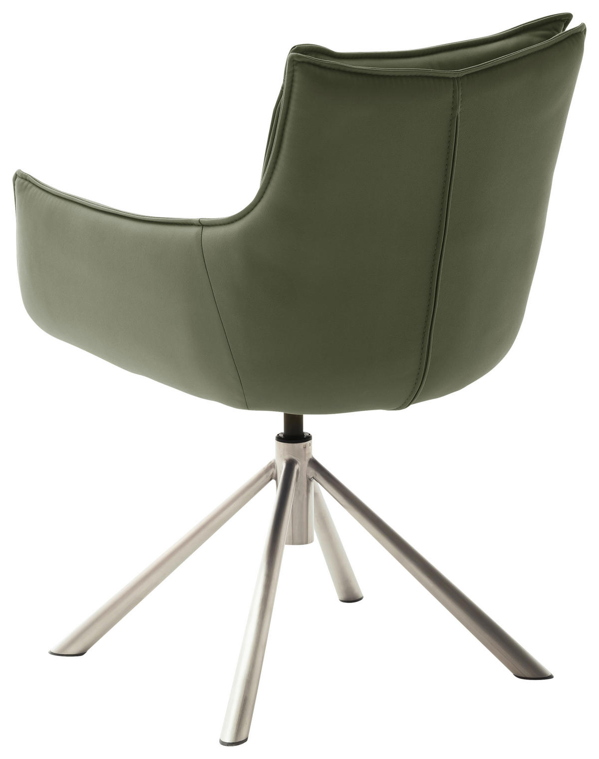 ARMLEHNSTUHL drehbar  in Edelstahl beschichtet  - Edelstahlfarben/Olivgrün, Design, Textil/Metall (60/90/65cm) - Novel