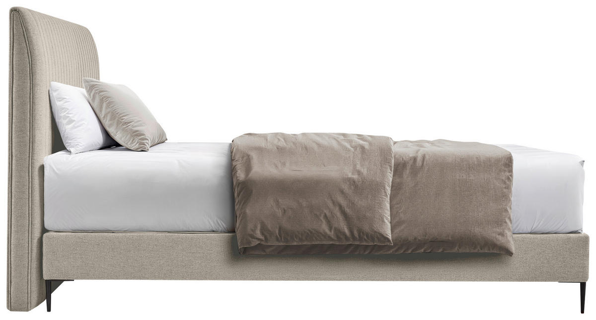 BOXSPRINGBETT 180/200 cm  in Creme  - Creme/Schwarz, MODERN, Holzwerkstoff/Textil (180/200cm) - MID.YOU