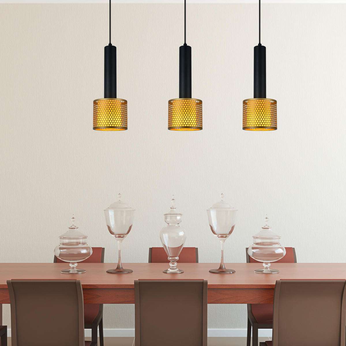 PENDELLEUCHTE    - Goldfarben, Design, Metall (150/56/12cm)